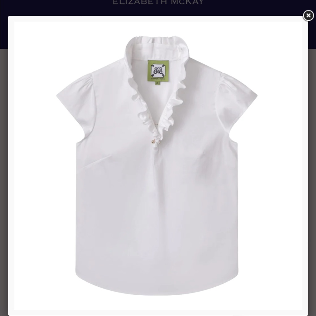 Elizabeth Mckay The Elizabeth Shirt Sz 2